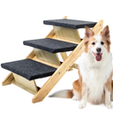 MEWANG 3-Step Wood Pet Steps, 2 in 1 Dog Stairs