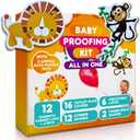 Child Safety Kit - 67 Pack Baby Proofing Essentials | Magnetic Cabinet Locks, Power Point Outlet Covers, Clear Corner Protectors, Strap Locks, Finger Pinch Guards | Bonus Bath Toys