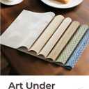 Leetaltree Beige White Placemats Set of 6 - Heat Resistant Non-Slip Place mats for Dining Table, Washable Durable PVC Vinyl Woven Table Mats(Beige White, 6)