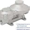 Flame King 160,000 BTU Vertical Mounted 2-Stage Propane LP Regulator for RVs, Vans, Trailers, Campers, 100LB Tanks, ASME Tanks, Generators