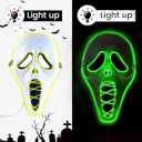 Halloween Ghostface Mask,Led Scream Scary Adults Masks Costume Creepy Cosplay Huanted House Props Halloween Party