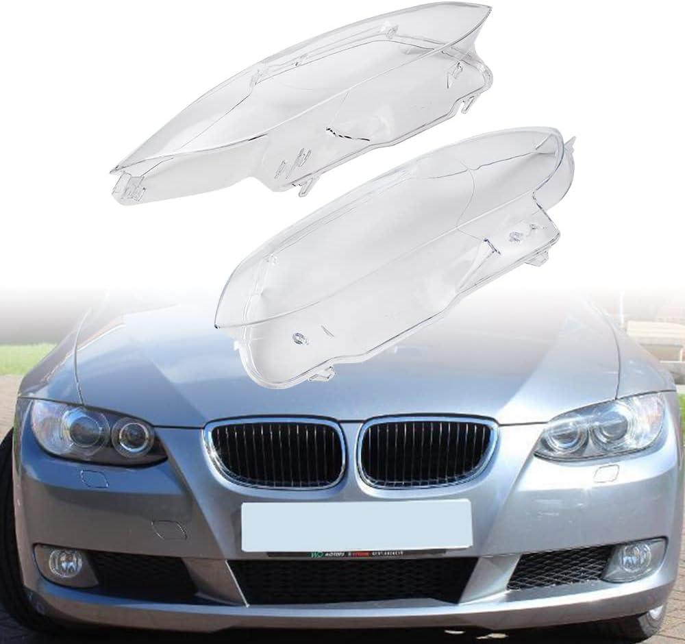 Left Right Headlight Covers Compatible for 2006-2009 BMW E92 E93 328i 328xi 335i 335xi 2-Door 08-12 M3 Headlamp Shell Transparent Lens, 63117182507 63117182518 63117182510