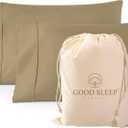 1000 TC Taupe King Pillowcases Set of 2 100% Egyptian Cotton Pillow Cases with Long Staple Cotton & Sateen Weave, Silky Soft Hotel - Like Bed Pillow Covers for Comfy Sleeping, Snug Fit
