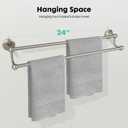 Antique Bathroom Double-Towel Bar Brushed Nickel, 24 Inch Towel Racks for Bathroom Wall Mounted,Bathroom Accessories Towel Holder,Bathroom TwoTowel Rod Hanger