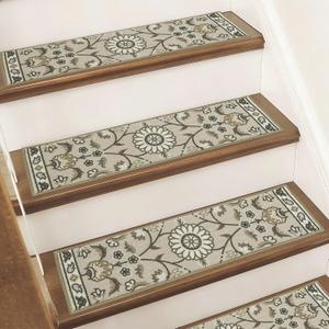 BEQHAUSE Stair Treads for Wooden Steps Non-Slip Machine Washable Carpet Stair Treads 8"X30" Soft Indoor Stair Runner for Kids Elders and Pets, 100% Polyester, TPE Backing, 15pcs, Brown