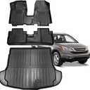 Vanseno Floor Mats and Cargo Liner Fit for Honda CRV CR-V 2007 2008 2009 2010 2011 LX SE EX EX-L Floor Liner Trunk Mat Rubber Protection Mats for Honda CRV 2007-2011 Accessories, Floor Mat+Rear Trunk Mat