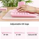 KOPJIPPOM Wireless Keyboard and Mouse Set with Quiet Keys, 2.4G Full Size Ergonomic Keyboard with Wrist Rest, Protective Covers, Soft Touch Silent Design for Windows, Computer, PC and Laptop