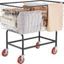 VEVOR Wire Laundry Cart, 3.8Bushel Wire Laundry Basket with Wheels, 32.5''x21.3''x29.9'', Commercial Wire Laundry Basket Cart, Steel Frame with Chrome Finish, 4'' Casters, Wire Basket Cart for Laundry