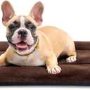 Dog Crate Pad Washable, Plush Anti-Slip Crate Mat for Medium Dogs, Cushioned Kennel Pad for Metal Dog Kennels, 30 x 20 Inch, Brown