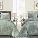 DJY Sage Green Comforter and Quilt Set Bed in a Bag Queen Size Bedding Set