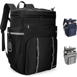 Backpack Coolers Insulated Leak Proof, 45 Cans Beach Cooler Backpack, Large Capacity Ice Chest Backpack, Waterproof Soft Cooler Bag Lunch Backpack for Men Women Camping Hiking (41L, Black)