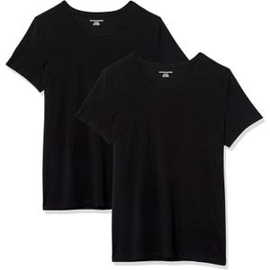 Amazon Essentials Women's Classic-Fit Short-Sleeve Crewneck T-Shirt, Multipacks (Medium, Black)