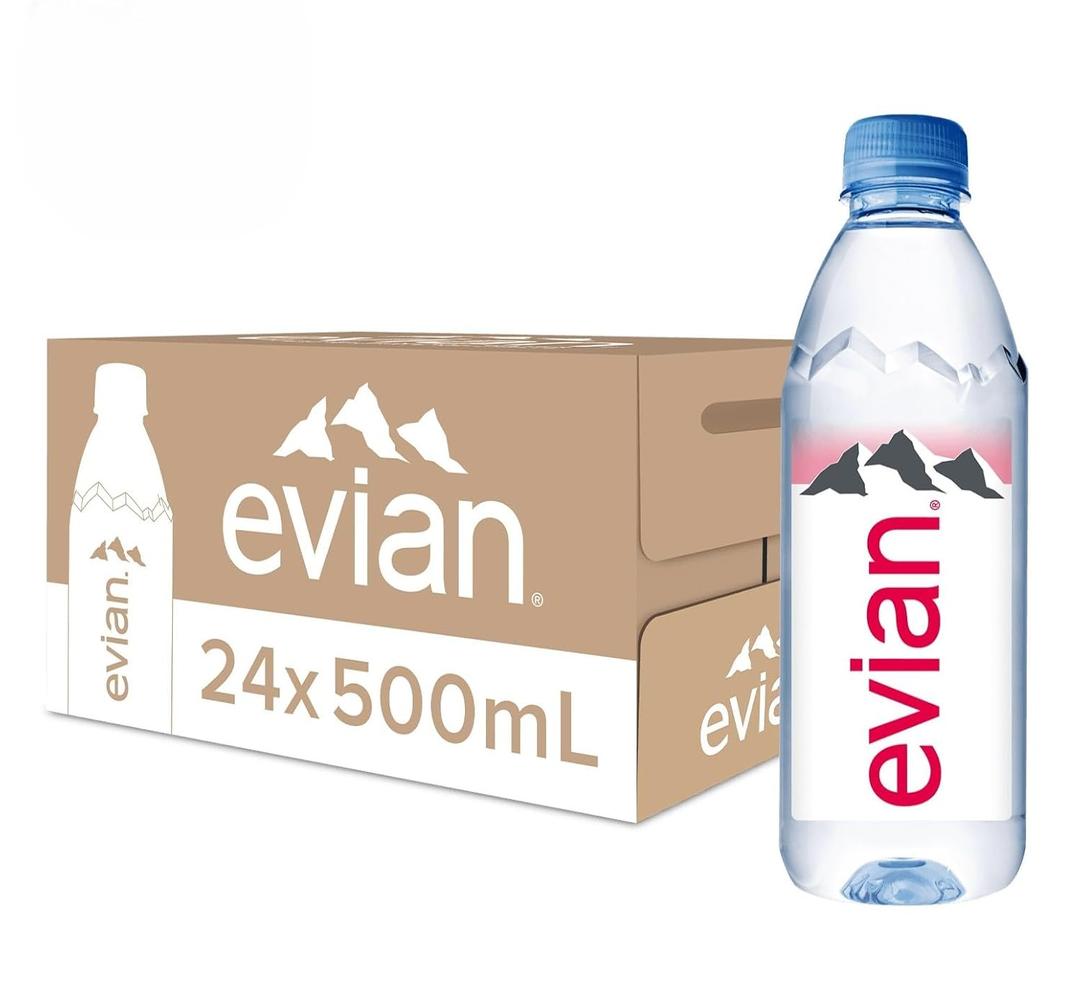 Evian Natural Spring Water, 1 L bottles, 6 pack (EXP 12/31/26)