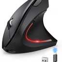 TECKNET Rechargeable Wireless Ergonomic Mouse,2.4GHz USB Vertical Mouse with Silent Click,4800 DPI Mouse with 6 Adjustable DPI,6-Button Computer Mouse for Laptop,PC, MacBook (No Batteries Needed)