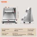 VEVOR Pizza Dough Roller Sheeter, 3-15 Inch Automatic Commercial Pizza Press, 390W Electric 260 Per Hour Dough Roller, Stainless Steel Adjustable Thickness Dough Machine, for Pasta Maker Equipment
