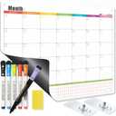 Mag-Fancy Magnetic Dry Erase Calendar for Refrigerator or for Wall -Versatile- Monthly Whiteboard Calendar with Daily Goals Tracker