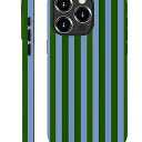 Compatible with iPhone 15 Pro Matte Case, Green and Blue Stripes Geometric Vertical Line Pattern for Girl Full Body Design Soft Silicone Drop Shock Scratch Protection