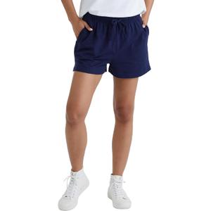 Hanes Womens Originals Shorts, Cotton Jersey Shorts, Gym Shorts for Women, 2.5", Plus (XX-Large, Athletic Navy)