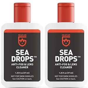 GEAR AID Sea Drops Cleaner and Anti-fog for Dive and Snorkel Masks, Clears Up Dirty, Foggy Lenses, 1.25 fl oz 1 Count