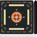 Mahjong Mat for Table, 31.5x31.5Inch American Mahjongg Table Mat (Black1)