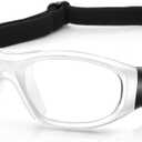 UKNOW Sports Goggles, Anti Fog Protective Eyewear, UV Protection Sports Glasses for Basketball, Racquetball, Pickleball (Transparent)