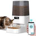 Automatic Cat Feeder with App Control, 5L Food Dispenser for Cats and Small Dogs, 2.4/5G Wi-Fi, Programmable Portions, Anti-Jam & Fresh-Lock, Stainless Steel Bowl, Easy to Clean (White)