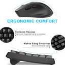 Wireless Keyboard and Mouse Combo with Wrist Rest, 2.4G Full-Sized Keyboard and Mouse Cordless, 3 DPI Adjustable Silent Mouse, Dual-System Keyboard for Computer/Laptop/Windows/Mac (Black)