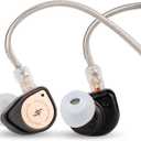 Linsoul SIMGOT EW100P 10mm Dynamic Driver in-Ear Monitors, Dual Cavity IEM with LCP Diaphragm, PC Aluminum Alloy Shell, Detachable Silver-Plated Copper Cable Gaming Earbuds for Audiophile Musician, Silver 