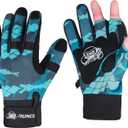 2 x RUNCL Fishing Gloves Winter Warm RAGUEL, Touchscreen Outdoor Fishing Gloves, Neoprene 3 Cut Fingers Cycling Gloves, Convertible Windproof for Men Women Ice Fishing Photography Kayaking (XXLwomen choose a smaller size than normal wear), BlueUpgraded Version)