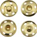 Batino 20 Sets Sew on Snaps Buttons 25mm Metal Press Button Fasteners for Clothing/Bag/Jackets/Jeans/Shirts/Windbreakers(Gold)