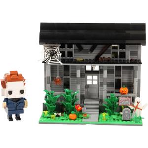 Halloween Movie Building Set  Horror House & Figure, Toy Building Blocks Compatible with Lego, Collectible for Horror Fans & Adults, Creative DIY Display Toy