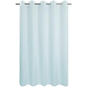 River Dream No Hook Hotel Cloth Light Blue Shower Curtain Microfiber - Soft Waterproof Fabric Shower Curtain Washable with Hooks Built-in, Blue, 71x74 Standard Size