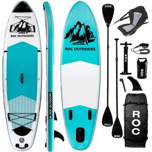 Roc Inflatable Stand Up Paddle Board with Premium SUP Paddle Board Accessories, Wide Stable Design, Non-Slip Comfort Deck for Youth & Adults