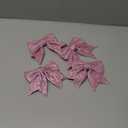 TONIFUL 4pcs Shiny Bow Pink Christmas Glitter Twist Tie Bows for Decoration Gift Box Wrapping, Christams Baskets Decor, Wedding Birthday Festival Party Decoration(5x5Inch/pcs)