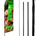 Anley Feather Flagpole Set - Assembled Flutter Banner Pole Set with Carrying Bag - Fits 2 FT X 6.5 FT Feather Flags (Flag and Stand Not Included) - Flagpole ONLY