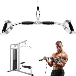 Yes4All Neutral Paddle Grip LAT Pull Down Bar, Range of Motion Spreader Handle Cable Attachments (Press Down Bar 27 Inches)
