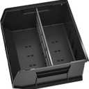 Akro-Mils 30250 AkroBins Plastic Storage Bins, Space-Saving Stackable Bins for Garage, Pantry, Craft Organization, 15" x 16" x 7", Black, 6-Pack