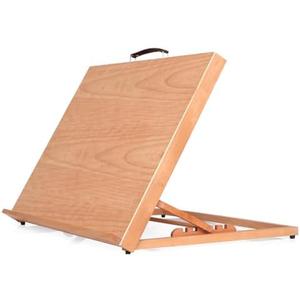 Wood Drafting Table Easel Drawing and Sketching Tabletop Easel A3 Painting Easel for Artists, Children, Beginners Student (Nature, Small)