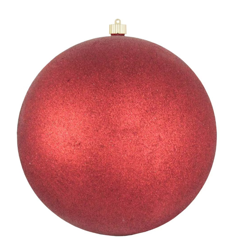 Christmas  - 300mm/12" Shatterproof Ornament, Red Glitter [1 Piece]