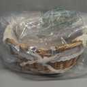 Wicker Basket with Handles, Woven Willow Storage Basket for Picnic,Decoration,Gift,Wedding (Beige Lace)