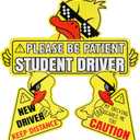 SINGARO New Driver Magnet for Car, 3pcs Cute Duck Car Magnets Student Driver Sign,Car Bumper Student Driver Reflective Sign,Car Exterior Accessories