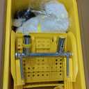 Midoneat Mop Bucket with Wringer, 22 Qt (5.5 Gallon), Handle, Wheels,Floor Cleaning, 16.5" L x 10.6" W x 26.4" H, Yellow,Add One Cotton Mop