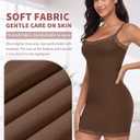 Women Full Slip for Under Dress Adjustable Strap Slip Dress Sexy Lace Soft Slips Nightgown Lingerie Dress (Brown, XXL)