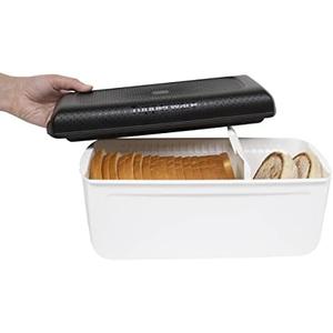 Tupperware Bread Saver- Storage Container & Bread Box for Bread, Pastries, Bagels & More, CondensControl- Moisture Control Technology, Keeps Bread Fresher Longer- 6.5" x 12.63" x 6”