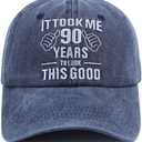 It Took Me 90 Years to Look This Good Hat for Women Men, Funny Adjust Embroidery 90th Birthday Baseball Cap (One Size, Navy)