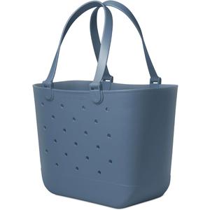 Simple Modern Extra-Large Beach Bag | Waterproof Getaway Rubber Tote with Zipper Pocket for Travel, Pool, Boat, Groceries, Sports | Blue Dune