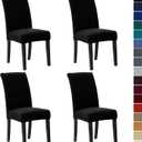 Howhic Stretch Chair Covers for Dining Room Set of 4, Removable Washable Dining Room Chair Covers, Dining Chair Slipcovers Seat Protector, Great for Home Upholstery and Banquet (Black, 4 Pack)