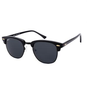 Pro Acme Semi-Rimless Frame Square Sunglasses for Men Women 100% Real Glass Lens (A07 Black Frame Grey Lens)