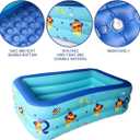 Baiao Inflatable Pool, Inflatable Swimming Pool for Adults, 71''*55'' Thickened Family Swimming Pool for Family Day, Outdoor, Garden, Backyard, Summer Water Party