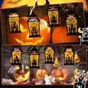 2 x 24 Sets Halloween Lantern Suncatchers Crafts Haunted House Lantern Tissue Paper Craft DIY Haunted Party Decoration Make Your Own Hanging Ornament for Halloween School Classroom Game Party Decorations